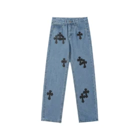 Blaue Chrome Hearts Jeans