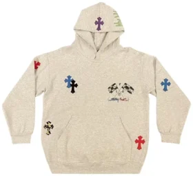 Chrome Hearts 1 of 1 Matty Boy Cross Kapuzenpullover „Grau/Mehrfarbig“