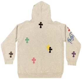 Chrome Hearts 1 of 1 Matty Boy Cross Kapuzenpullover „Grau/Mehrfarbig“