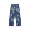 Chrome Hearts Black & Cyan Cross Patch Denim