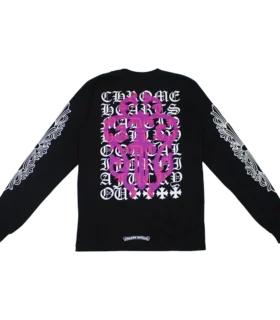 Chrome Hearts Eye Chart Pink Dagger Langarm-T-Shirt