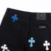 Chrome Hearts Jeans mit blau-weißem Cross Patch