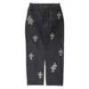 Chrome Hearts Jeans mit Cross Patch aus Ponyhaar