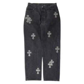 Chrome Hearts Jeans mit Cross Patch aus Ponyhaar