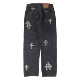 Chrome Hearts Jeans mit Cross Patch aus Ponyhaar
