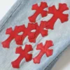 Chrome Hearts Jeans mit rotem Aufnäher