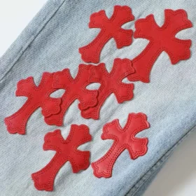 Chrome Hearts Jeans mit rotem Aufnäher