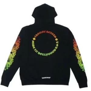 Chrome Hearts Kapuzenpullover mit Blumenmuster und Farbverlauf an den Ärmeln Chrome Hearts Kapuzenpullover mit Blumenmuster und Farbverlauf an den Ärmeln