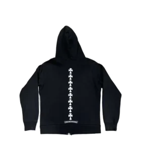Chrome Hearts Kapuzenpullover mit Reißverschluss und dreifachem Kreuz-Logo