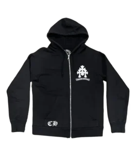 Chrome Hearts Kapuzenpullover mit Reißverschluss und dreifachem Kreuz-Logo
