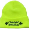 Chrome Hearts Logo-Mütze in Neongelb