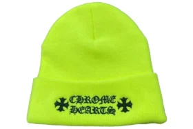 Chrome Hearts Logo-Mütze in Neongelb