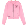 Chrome Hearts Mädchen-Kapuzenpullover mit Reißverschluss in Rosa