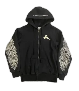 Chrome Hearts Rare Zip-up-Kapuzenpullover mit Floral Cross-Motiv