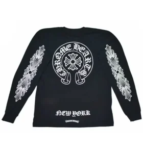 Chrome Hearts Schwarz-Weißes Langarmshirt