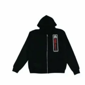 Chrome Hearts Schwarzer Foti Jarvis Block Zip Kapuzenpullover