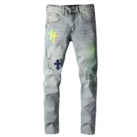 Chrome Hearts Skinny-Jeans mit Cross Patches