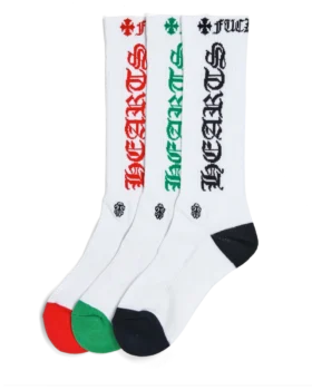 Chrome Hearts Socken in Rot, Grün und Schwarz Chrome Hearts Socken in Rot, Grün und Schwarz