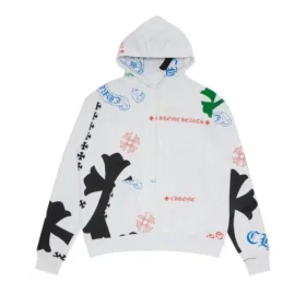 Chrome Hearts Stencil Kapuzenpullover in Weiß/Mehrfarbig Chrome Hearts Stencil Kapuzenpullover in Weiß/Mehrfarbig