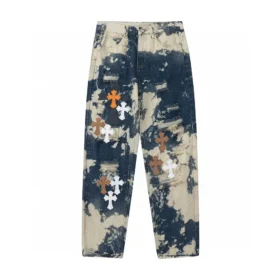 Chrome Hearts Tie-Dye-Jeans mit mehrfarbigem Kreuz