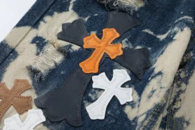 Chrome Hearts Tie-Dye-Jeans mit mehrfarbigem Kreuz