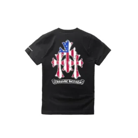 Chrome Hearts USA-Flagge mit Triple-Cross-Logo, Kurzarm-T-Shirt
