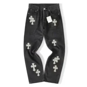 Chrome Hearts White Cross Patch Denim Jeans