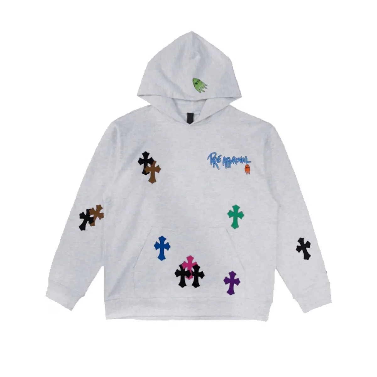 Chrome Hearts X Matty Boy Kapuzenpullover mit Cross Patch Chrome Hearts X Matty Boy Kapuzenpullover mit Cross Patch
