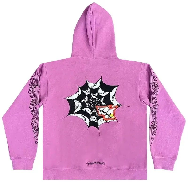 Chrome Hearts X Matty Boy Web-Kapuzenpullover Lila Chrome Hearts X Matty Boy Web-Kapuzenpullover Lila