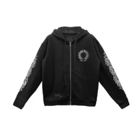 Chrome Hearts Zip-up-Kapuzenpullover F**Kyou Horseshoe Floral Sleeve