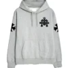 Grauer Chrome Hearts Kapuzenpullover