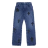 Jeans mit Leder-Cross-Patches Jeans mit Leder-Cross-Patches
