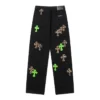 Jeans mit Lederpatches