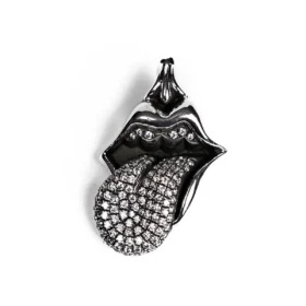 Rolling Stones Zunge & Lippen-Anhänger mit Diamant