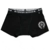 Schwarze Boxershorts aus Baumwolle mit schwarz-weißem Jacquard