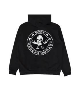 Seltener CH Foti Skeleton Circle Logo Zip-up-Kapuzenpullover