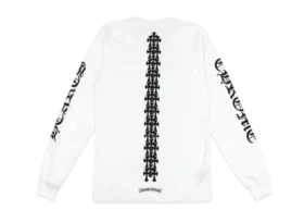 Weißes Chrome Heart Langarmshirt